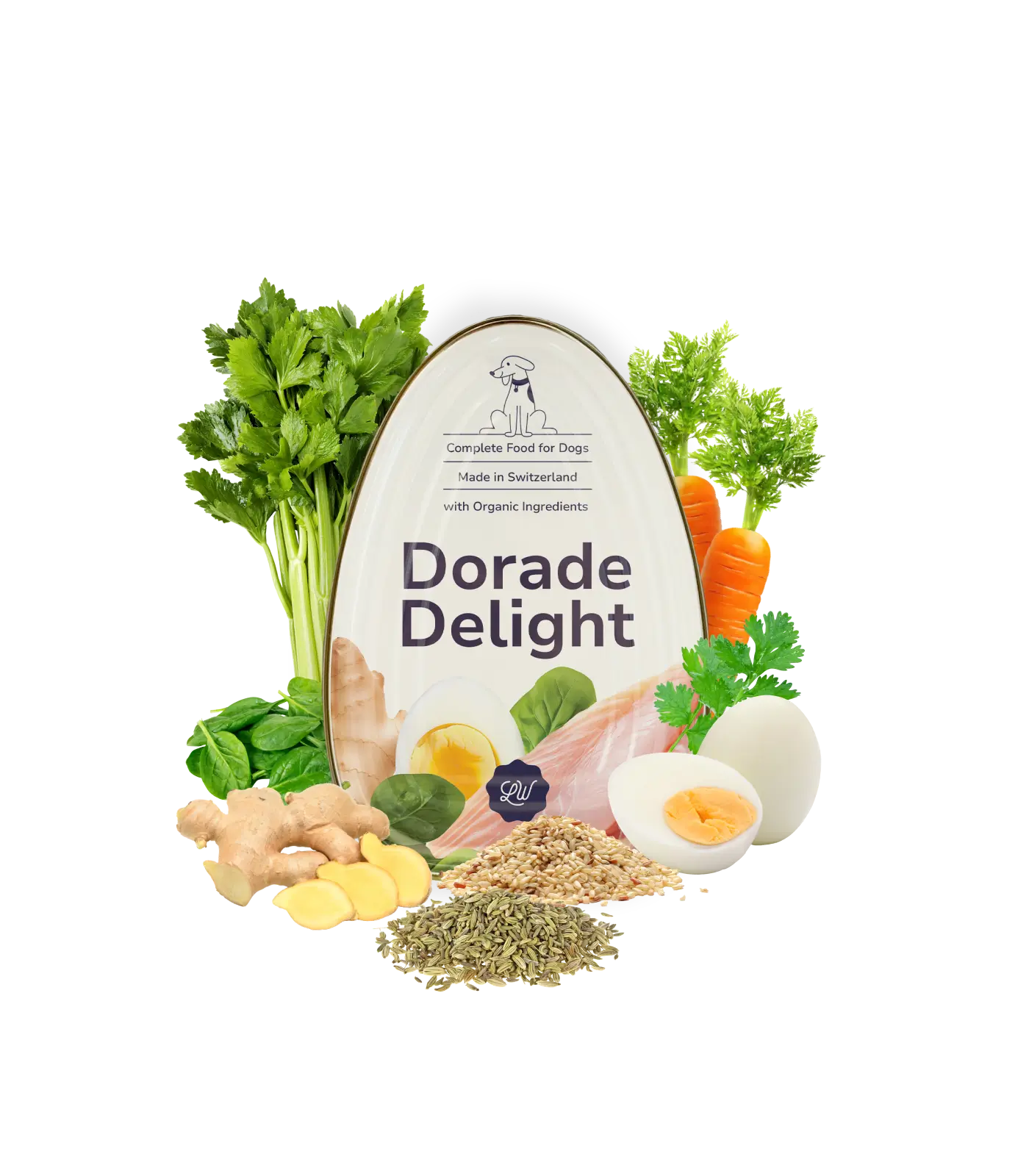  LOONAWELL's Complete Food for Dogs, Dorade Delight, to go above and beyond your dog's dietary needs. Organic and human grade. Made in Switzerland.